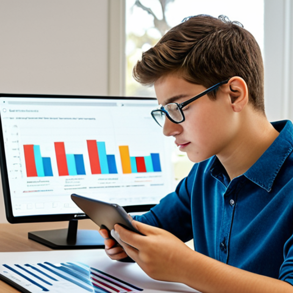 A young adult student, fully clothed in modest, appropriate attire, is seated at a clean, modern desk, intently focused on a tablet. The tablet screen displays a sophisticated AI-powered interactive learning interface with abstract data visualizations and conversational prompts, symbolizing a personalized tutoring session. The setting is a well-lit and tidy home study environment. The student exhibits a natural, relaxed pose, demonstrating deep engagement and concentration. The overall mood is calm, professional, and conducive to effective learning. safe for work, appropriate content, fully clothed, family-friendly, perfect anatomy, correct proportions, natural pose, well-formed hands, proper finger count, natural body proportions, professional photography, high quality.