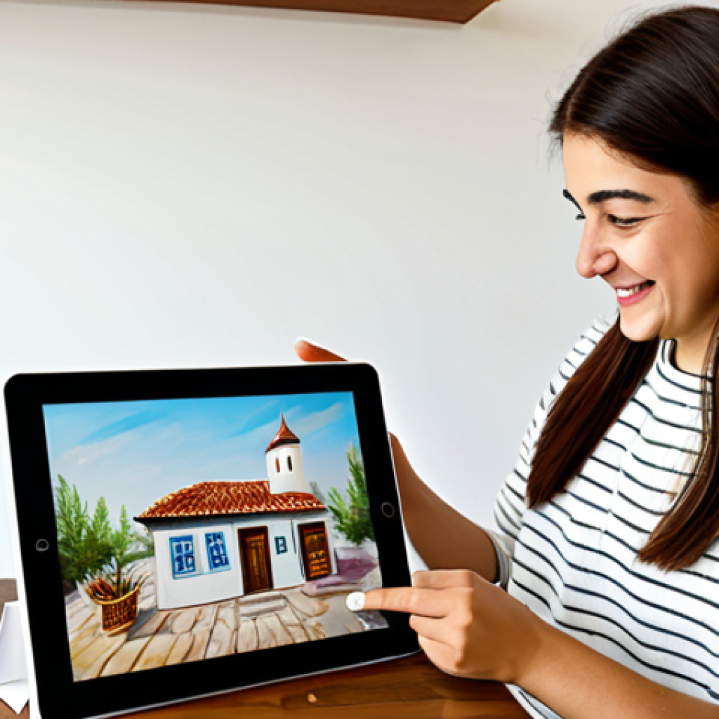 생성형 AI로 맞춤형 선물 아이디어 찾기 - Personalized Gift Selection**
"A young Turkish woman smiling, looking at a tablet displaying person...