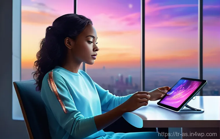 생성형 AI가 추천하는 창의적인 스토리텔링 - **Prompt 1: Futuristic Storytelling Inspiration**
    "A young, diverse woman, in her late 20s, with...