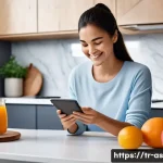 Home 13 AI로 작성하는 건강한 식단 계획 - **Prompt:** A vibrant, photorealistic image of a woman in her late 20s, with a genuine, happy smile,...